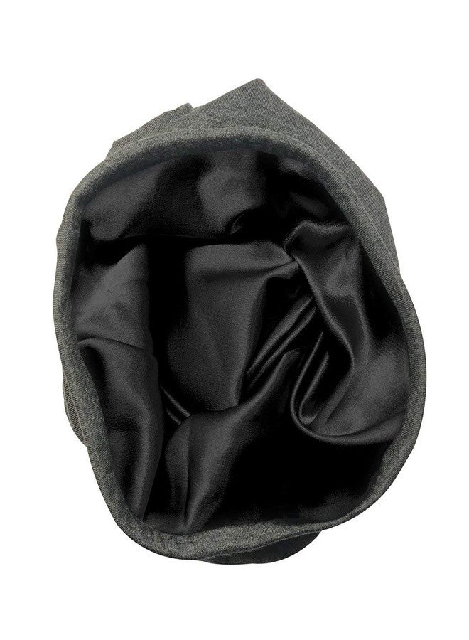 أداما قبعة أداما الصوفية المبطنة بالساتان، فائقة النعومة، أنيقة وعصرية، بطانة من الساتان تمنع التقصف والتشابك، حماية للشعر ليلاً ونهاراً، رمادي، مقاس قياسي - Image 5