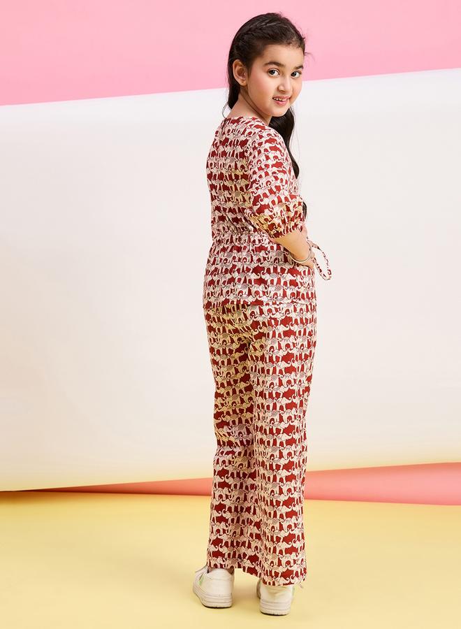 Stylo Bug Animal Print 3/4 Sleeves Top & Pants Set by Styli  - Image 4