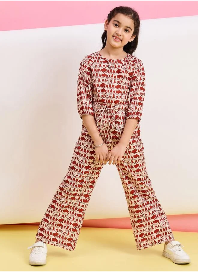 ستايلو بج Animal Print 3/4 Sleeves Top & Pants Set by Styli