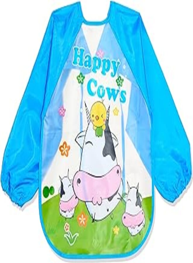 Mix and Max Mix&max baby bib long sleeves printed cows for boys-blue