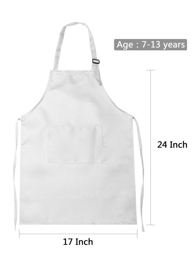 Satinior 8 Set Kids Apron And Chef Hat Set Kids Apron With 2 Pockets Adjustable For Boys Girl'S Cooking Baking Painting - Image 3