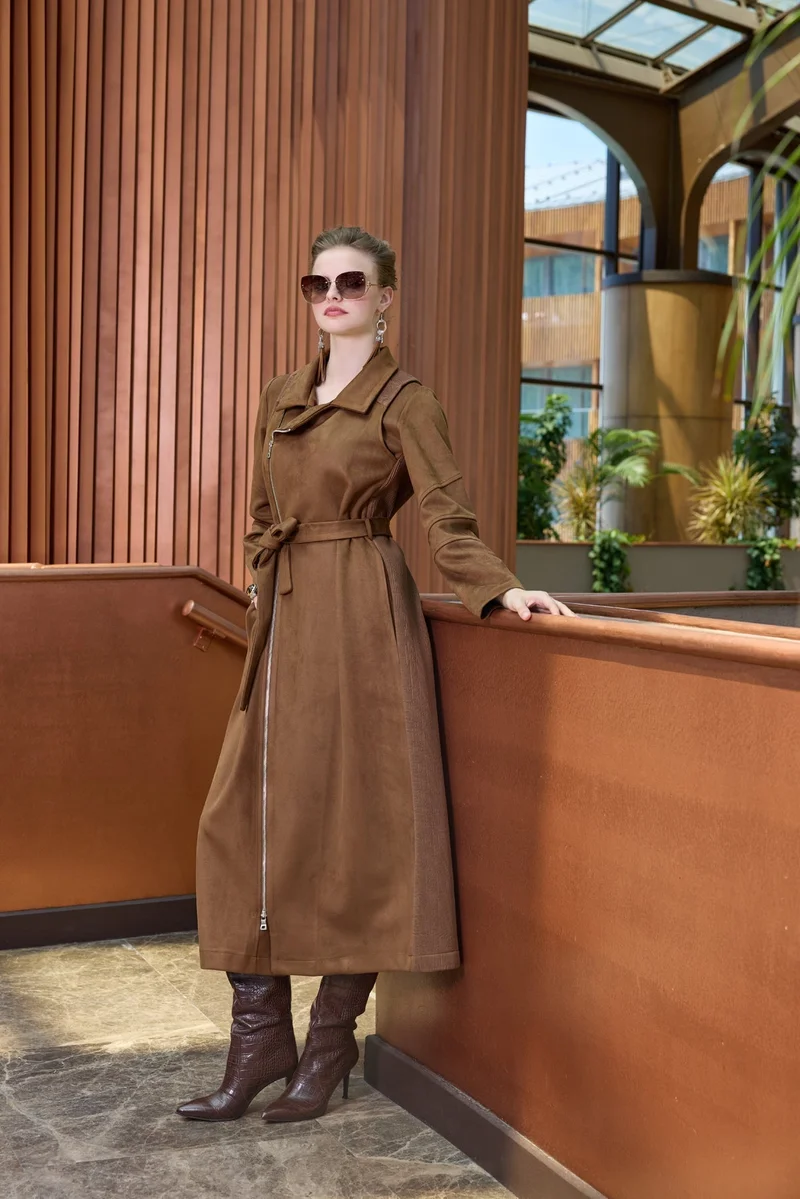 MissWhence Suede trench coat - Black