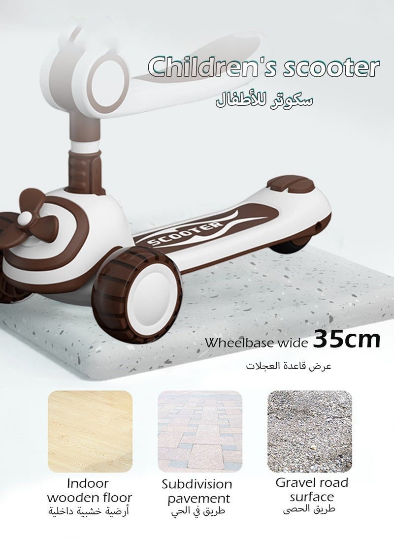 DURKU Foldable Kids Kick Scooter With Seat And Music, Height-Adjustable, Anti-Rollover Scooter For Boys And Girls - Image 4