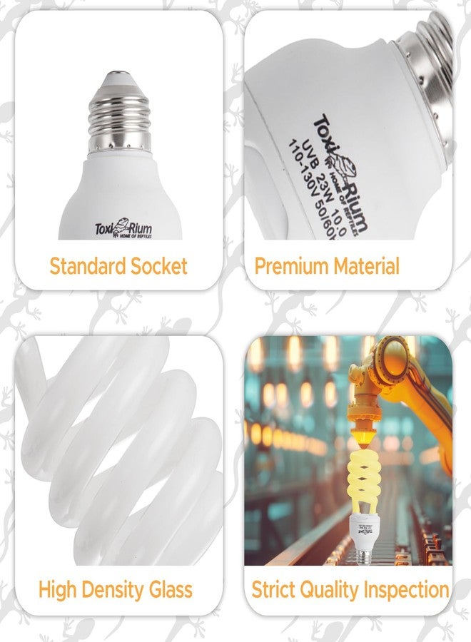 ToxiRium Reptile Lights 13 W UVA UVB 10.0 Energy Saving Reptile Heat Lamp UVB Bulb Spiral Compact Bulb Fit for Rainforest Type-2Pack Reptile/Snake/Lizard/Insect/Turtle/Tortoise - Image 5