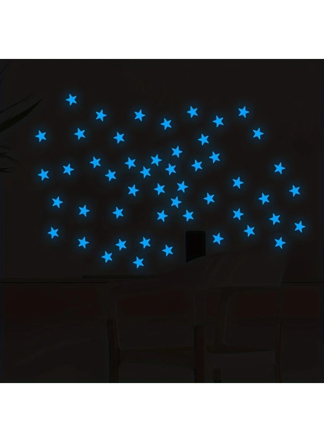 Goolsky 72pcs, Star Luminous Stickers, Glow In The Dark Stars Wall Stickers Luminous Realistic 3D DIY Peel And Stick Star Decor For Ceiling - Image 1