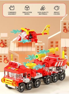 GROIC 6 In 1, 134 Pieces Firefighter Construction Building Block toy Set  - Image 2