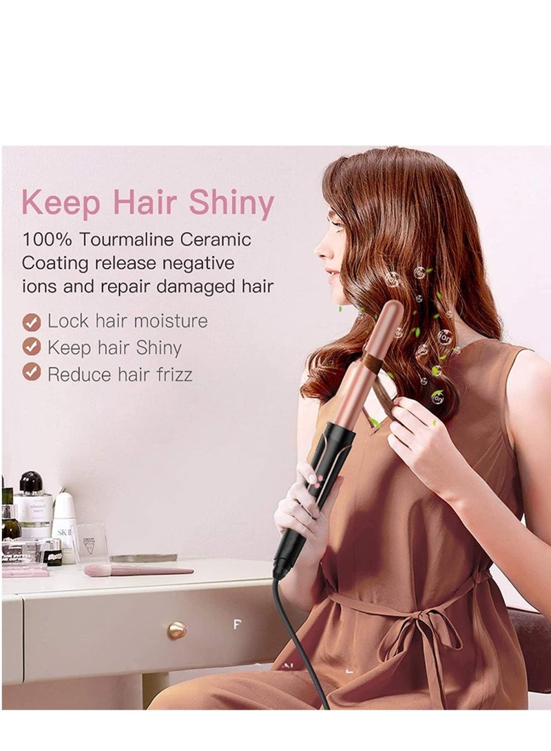 Curling Wand Set, 5 in 1 Curling Iron Set with 5 Interchangeable Curling Wand Ceramic Barrel(9-32mm), with Temperature Adjustment and Heat Up, Hair Curler Include Heat Resistant Glove - Image 5