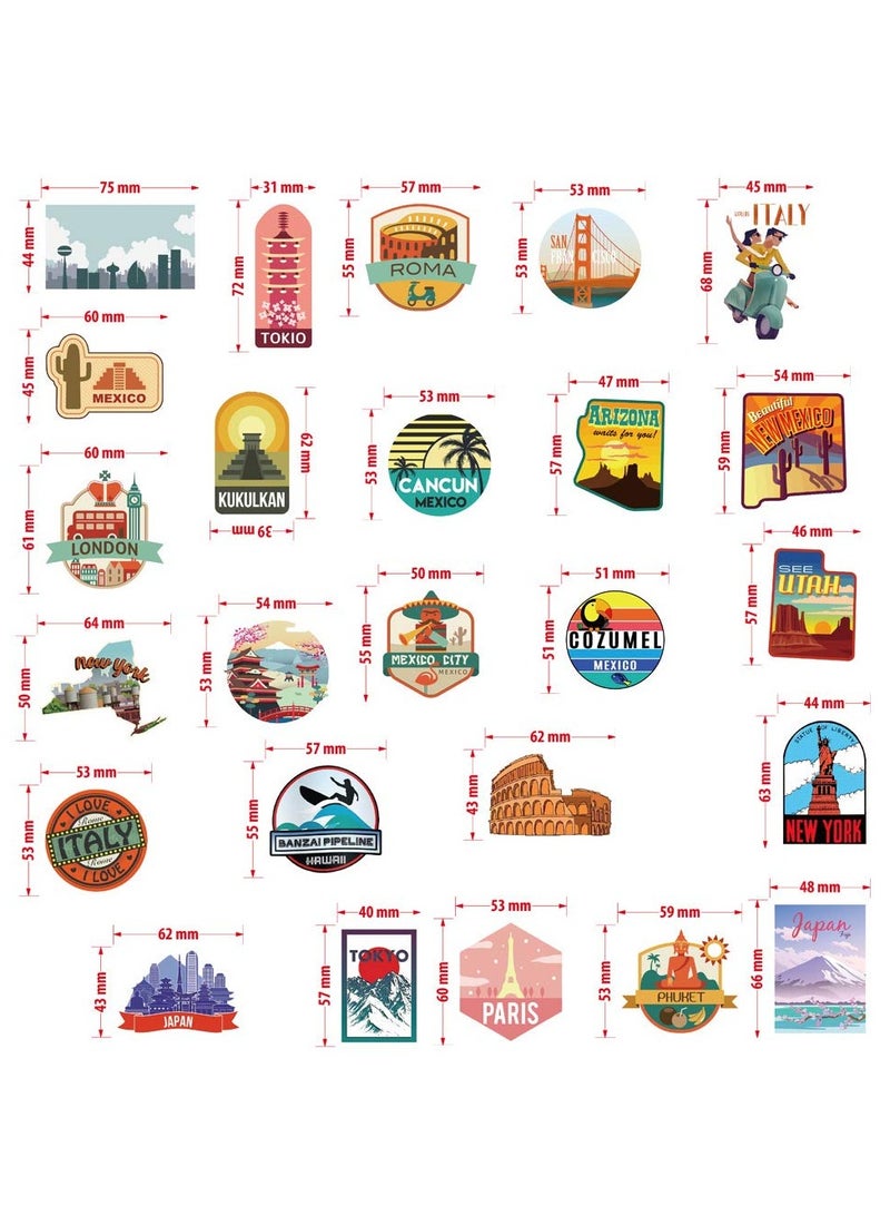 KHAJUL 50-Piece World Attractions Stickers Vinyl Waterprof for Laptop Water Bottle Hard Hat Skateboard Adults Kids Teens Girls Boys - Image 2