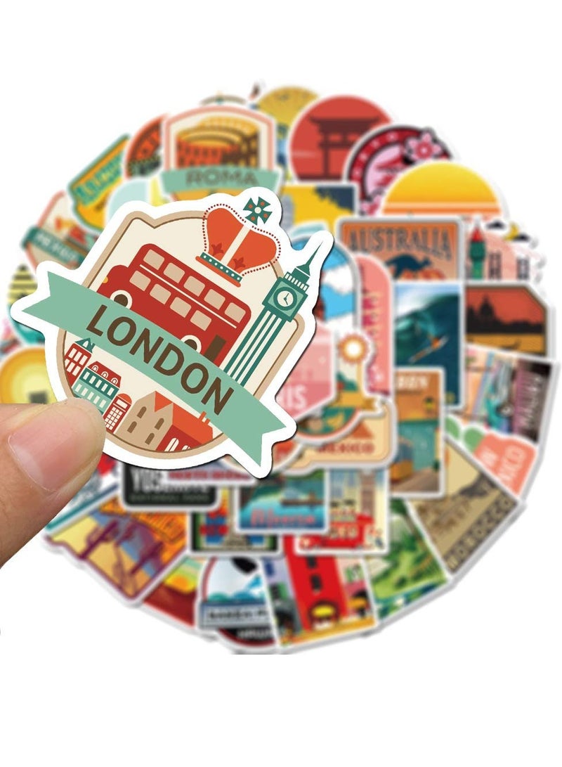 KHAJUL 50-Piece World Attractions Stickers Vinyl Waterprof for Laptop Water Bottle Hard Hat Skateboard Adults Kids Teens Girls Boys - Image 4