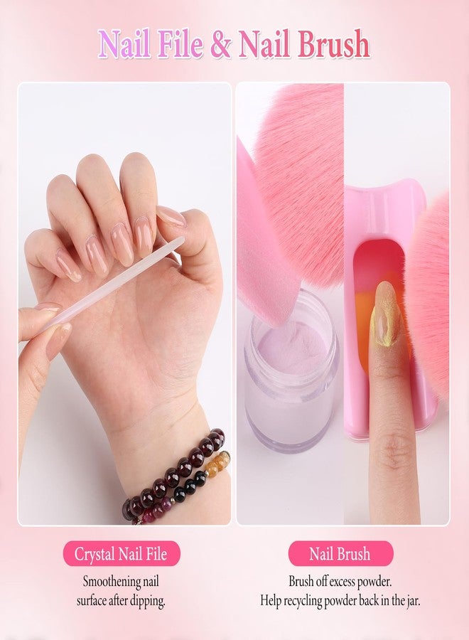 heemeei Dip Powder Recycling Tray System, Portable Nail Dip Powder Tray Kit with Nail Dust Brush, Glass Nail File, French Nail Art Manicure Essential Tool, Makeup Tool Glitter Saver - Image 5