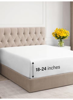 Extra Deep Pocket Fitted Sheet Single Fitted Sheet Only Extra Deep Pockets Queen Size Sheets Fits 18 In To 24 In Mattress Extra Deep Queen Fitted Sheet Deep Pockets That Actually Fits