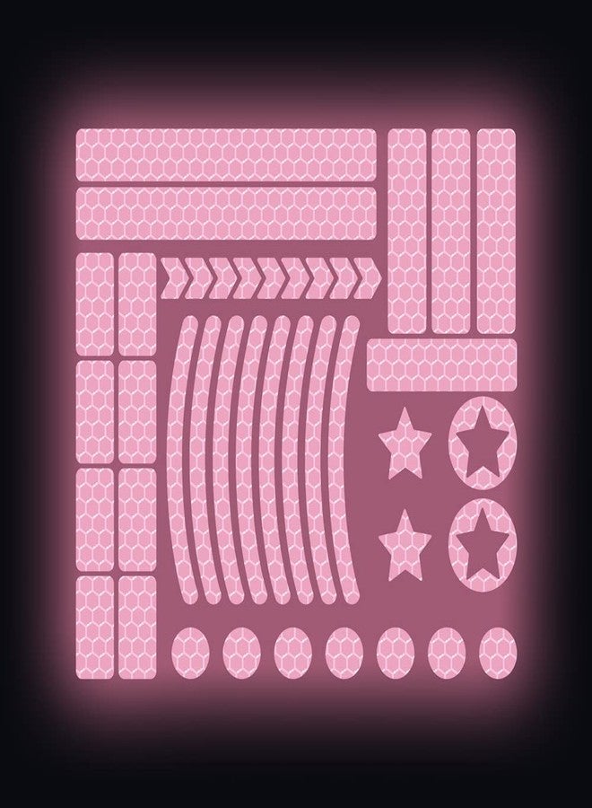 Nouiroy 42Pcs Reflective Rim Tape Bicycle Stickers Pink Car Decals Rims for Cars,Bike,Skateboard, Motorcycle Nighty Safety Warning Sticker (Pink) - Image 2