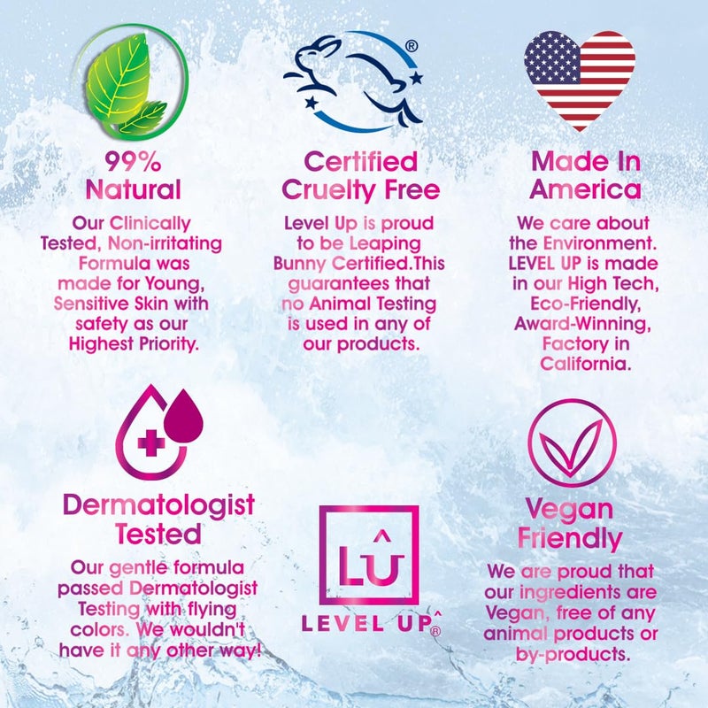 Level Up Girls Deodorant: Aluminum-Free, Alcohol-Free, Paraben-Free, 24 Hr Odor Protection, Clean Fresh Scent, Kids & Tweens, Made in the USA - Image 4