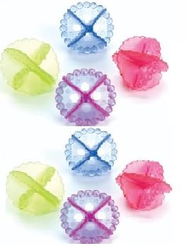 ImegaZ Plastic Washing Machine Ball Laundry Dryer Ball Durable Cloth Cleaning Balls Multicolour 8 Pcs - Image 1