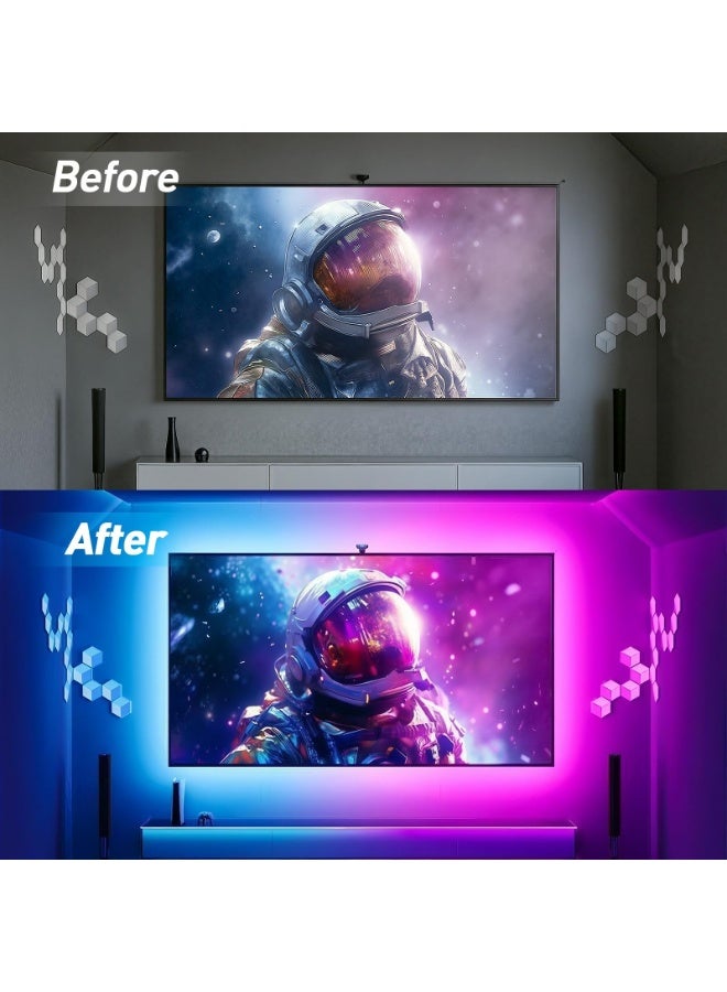 OSHIMA TV LED Backlight, USB LED Strip with Music Sync USB TV Backlight, Rgb TV Backlight TV Lighting for Decoration for Bedroom Home Pc Kitchen Decoration DIY(5 M) - Image 4