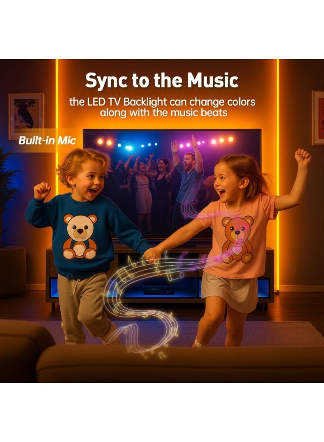 OSHIMA TV LED Backlight, USB LED Strip with Music Sync USB TV Backlight, Rgb TV Backlight TV Lighting for Decoration for Bedroom Home Pc Kitchen Decoration DIY(5 M) - Image 5