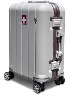 SWISSCASE V801 Carry On Suitcase, 20-Inch, Aluminium Frame, Double Spinner Wheels, Disert  - Image 5