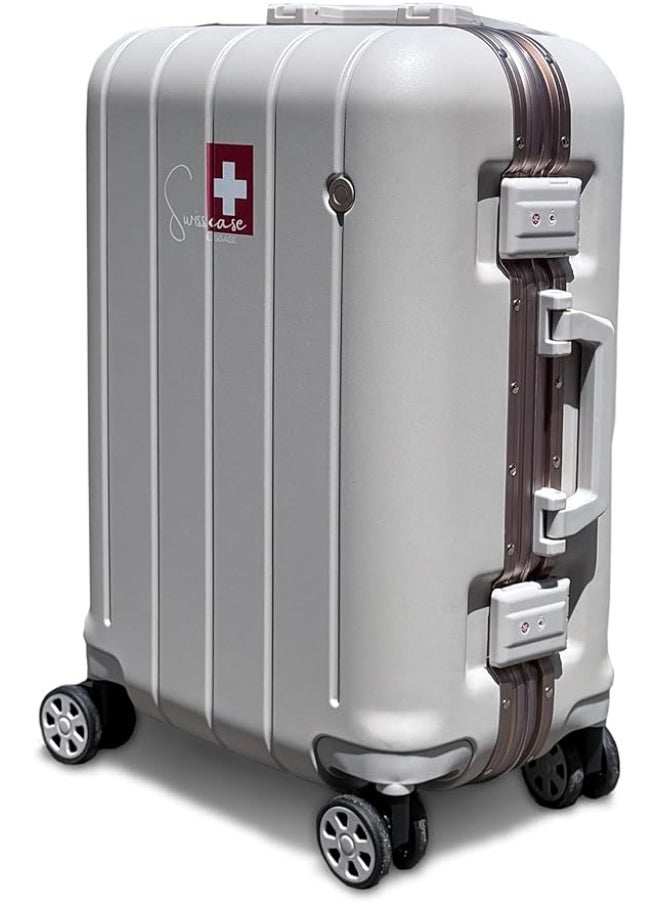 SWISSCASE - V801 Carry On Suitcase, 20-Inch, Aluminium Frame, Double Spinner Wheels, Disert - Image 1