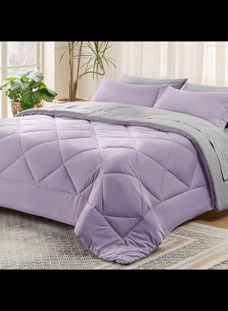 Cotton - Reversible Heavy Comforter -4Kgs - Down Alternative Filling - (For Matress 180cm/200cm) - Size  (250cm x 240cm) - Lavender x Light Grey - pzsku/ZD1FC297B24700B64947BZ/45/_/1732710633/77a888de-6170-4c2b-892d-bfce0396feb9