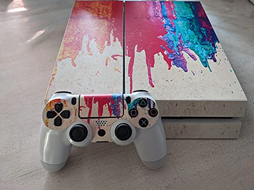 Oiokew Decal Skin for Ps4, Whole Body Vinyl Sticker Cover for PlayStation 4 Console and Controller (Include 4pcs Light Bar Stickers) (PS4, Paint) - Image 3