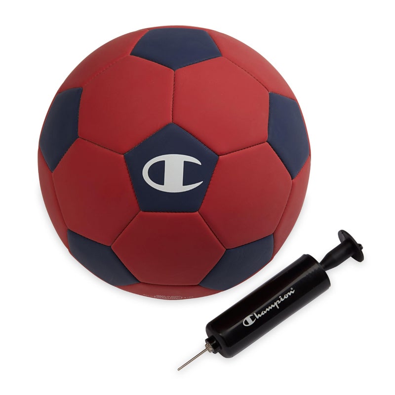Champion Prodigy Soccer Ball Size 5 Tango RedMedieval Blue Matte Finish 32Panel Design Enhanced Control PVC Cover Butyl Bladder for Indoor Outdoor Training Includes 6 Pump - Image 2