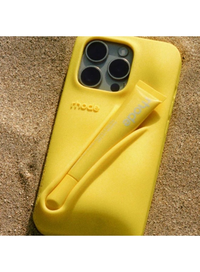 rhode Silicone Lip Holder for Cell Phone, Lip Gloss Adhesive Sleeve for Phone, Lip Holder Stick-on Phone Case, Back Stick On Holder for iPhone Phones - Yellow Color - Image 2