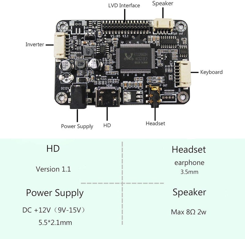 VSDISPLAY 10.4" 10.4 Inch 1024X768 500nit IPS LCD Display VS104T-003A with Audio LCD Controller Board - Image 2