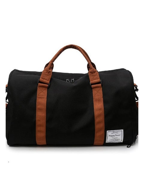 حقيبة سفر كبيرة السعة، حقيبة يوغا رياضية قوية مع قسم خاص للأحذية، حقيبة ظهر للرجال والنساء - اللون الأسود