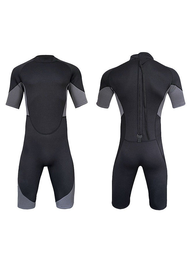 Generic - Mens Short Wetsuit 3mm Neoprene Full Body Diving Suit Back Zip Wetsuit for Diving Snorkeling Surfing Swimming Rafting Kayaking Paddling - Image 1