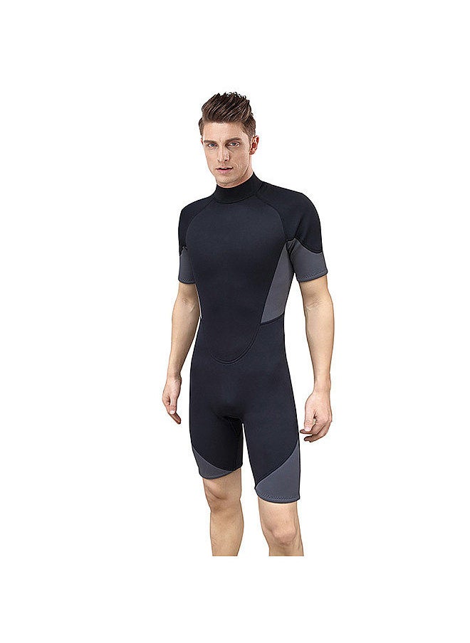 Generic - Mens Short Wetsuit 3mm Neoprene Full Body Diving Suit Back Zip Wetsuit for Diving Snorkeling Surfing Swimming Rafting Kayaking Paddling - Image 1