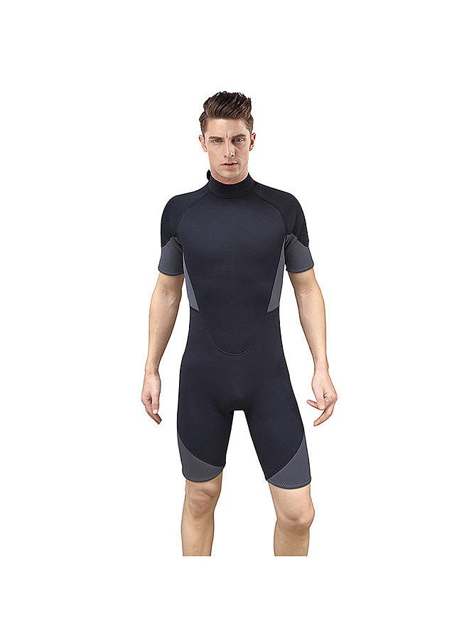 Generic - Mens Short Wetsuit 3mm Neoprene Full Body Diving Suit Back Zip Wetsuit for Diving Snorkeling Surfing Swimming Rafting Kayaking Paddling - Image 1