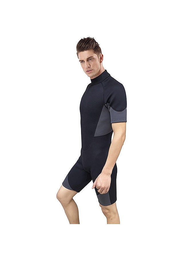 Generic - Mens Short Wetsuit 3mm Neoprene Full Body Diving Suit Back Zip Wetsuit for Diving Snorkeling Surfing Swimming Rafting Kayaking Paddling - Image 1