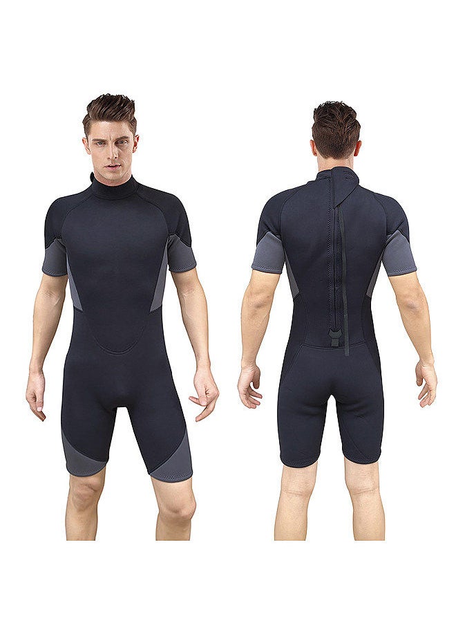 Generic - Mens Short Wetsuit 3mm Neoprene Full Body Diving Suit Back Zip Wetsuit for Diving Snorkeling Surfing Swimming Rafting Kayaking Paddling - Image 1