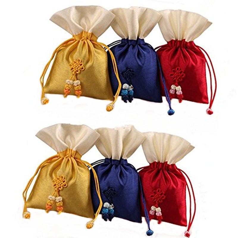 Lilith li Double Layer Korean Version Design Drawstring Bag Jewelry Pouch Coin Bags  6 pcsSetHB