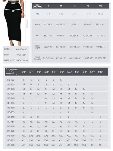 Lrady Women's High Waist Slim Bodycon Party Club Night Out Maxi Long Pencil Skirts Black - Image 3
