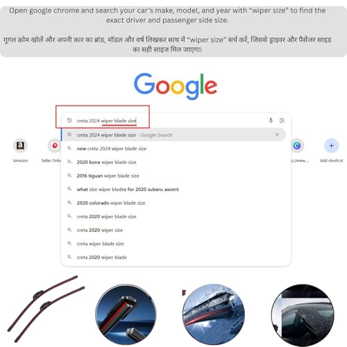 XEWOi 1pc 24" Double Strip Car Windshield Wiper Blade with Pair of Wiper Hole Protector Pad, Wipers Rubber for Car, Universal Frameless Wiper Blades, Cars Accessories for Rain, Summer, Snow, Fog,Dust - Image 5