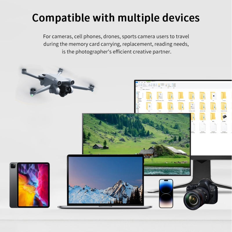 قارئ بطاقات الذاكرة: 310 ميجابايت/ثانية USB 3.1 نوع C، صندوق تخزين قراءة ثنائي الوظائف - مقاوم للماء بمستوى IP54، قارئ بطاقات TF للهواتف الذكية، الأجهزة اللوحية، الأجهزة المحمولة، السفر الخارجي - Image 3