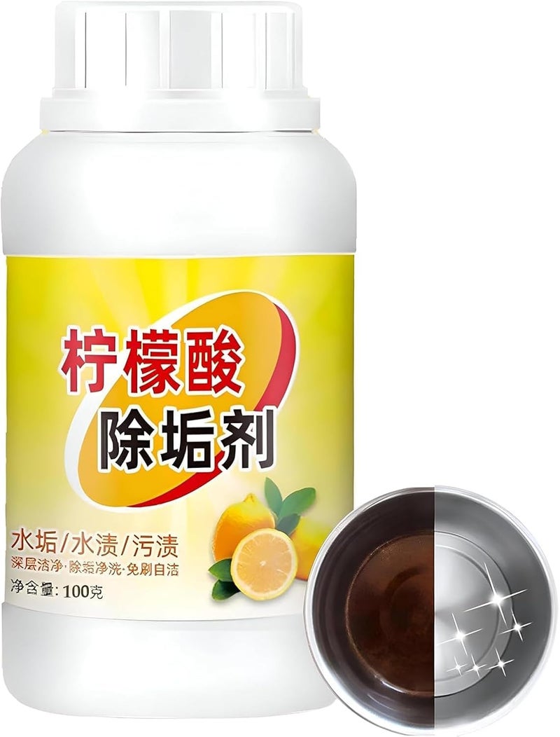 Natural Citric Acid Powder Descaling & Calcifying – 100g Pack | Effective Cleaner for Boilers, Coffee Machines, Water Dispensers, and Dishwashers - Image 1