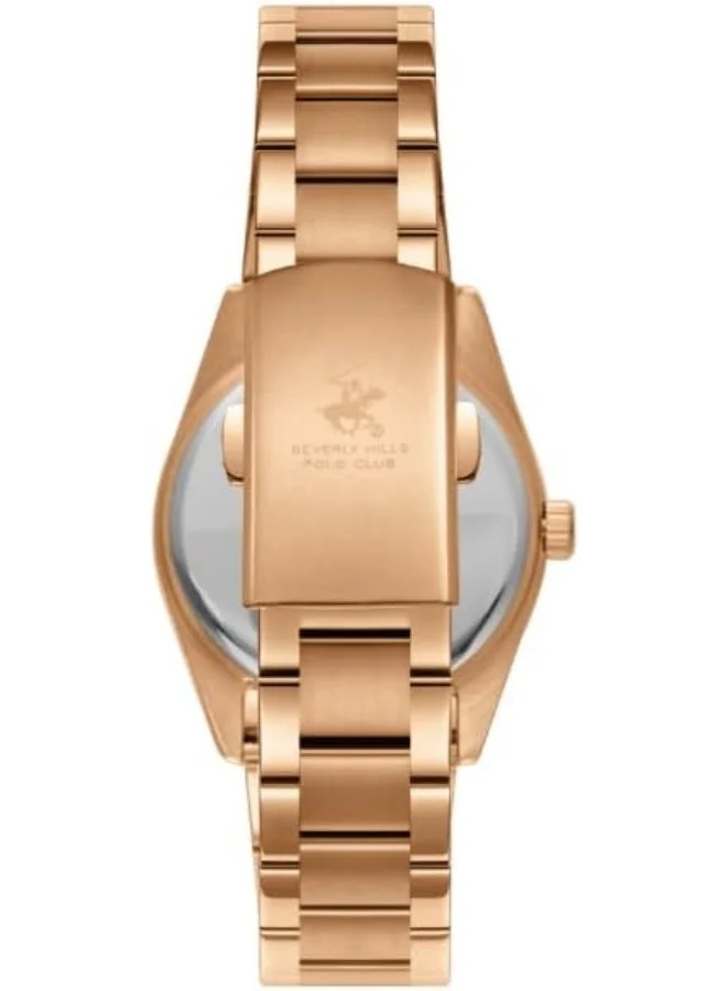 بيفرلي هيلز بولو كلوب BEVERLY HILLS POLO CLUB BP3709X.460 Women Analog Display Watch & Metal Strap Rose Gold