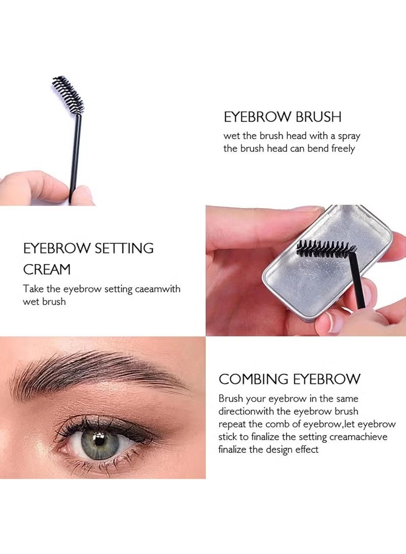 4D Soap Brow Kit – Waterproof Long Lasting Styling Pomade, Smudge-Proof Makeup Balm for Natural Eyebrow Look (Pack of 1) - Image 3