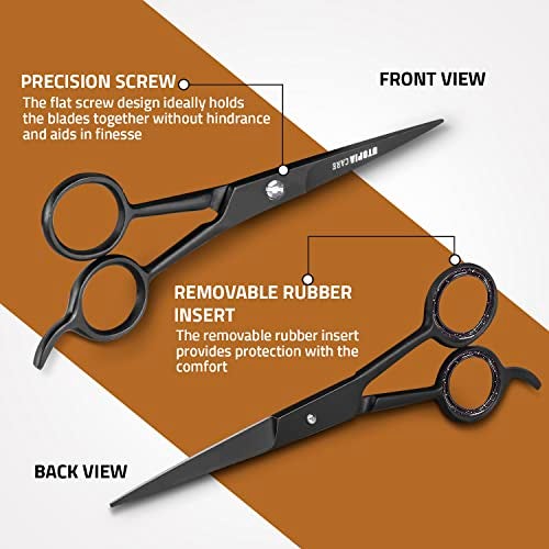 Utopia Care Hair Cutting and Hairdressing Scissors 6.5 Inch, Premium Stainless Steel shears with smooth Razor & Sharp Edge Blades, for Salons, Professional Barbers, Black - Image 3