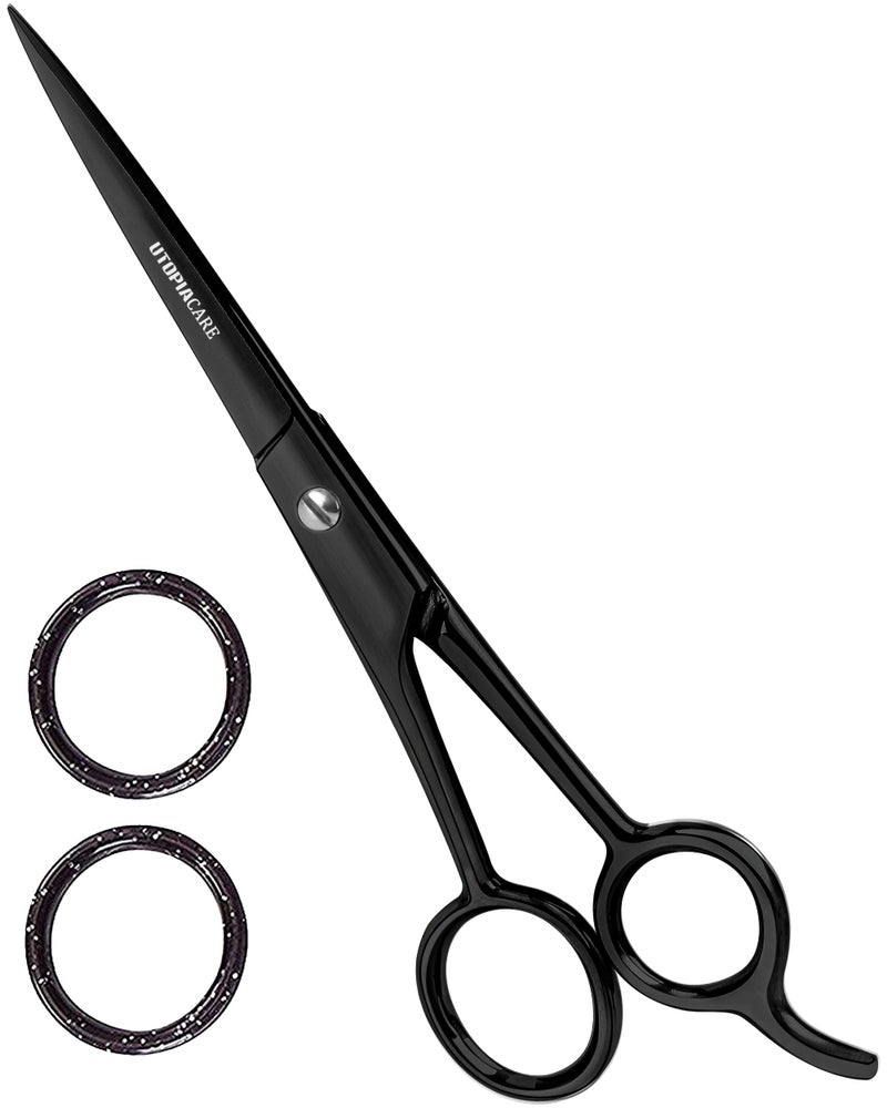 Utopia Care Hair Cutting and Hairdressing Scissors 6.5 Inch, Premium Stainless Steel shears with smooth Razor & Sharp Edge Blades, for Salons, Professional Barbers, Black - Image 1