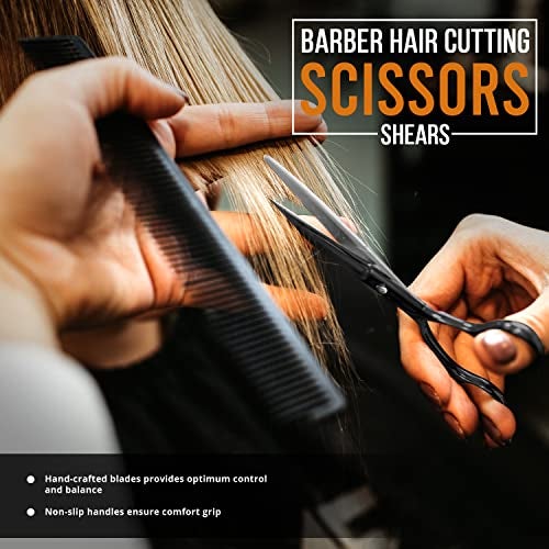 Utopia Care Hair Cutting and Hairdressing Scissors 6.5 Inch, Premium Stainless Steel shears with smooth Razor & Sharp Edge Blades, for Salons, Professional Barbers, Black - Image 5