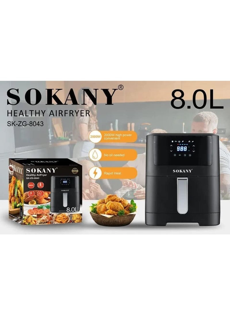 sokany Sokany SK-ZG-8043 8 Liter 2000W Air Fryer  - Image 4