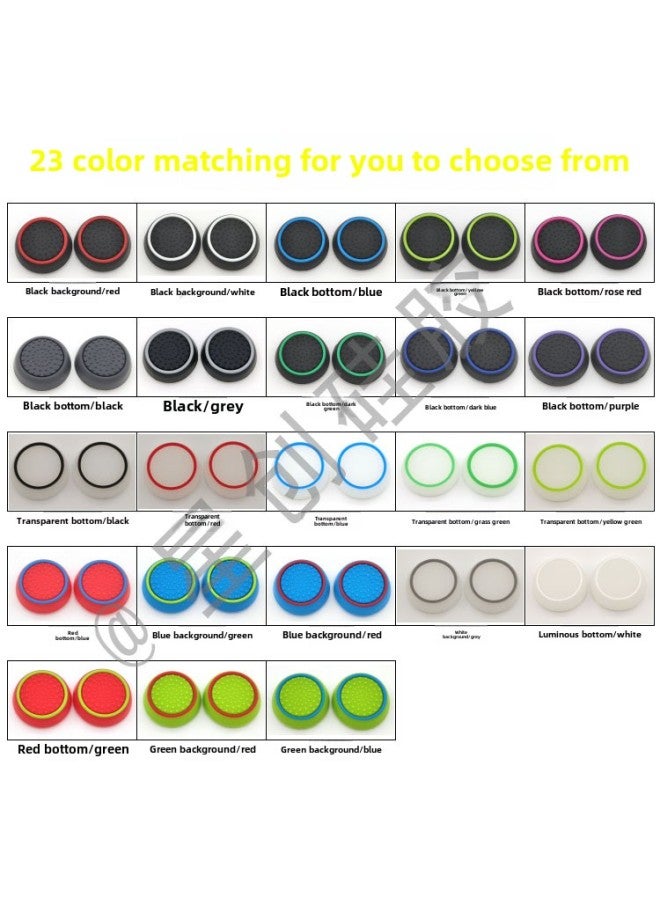 PS5 Luminous Rocker Cap PS4 XBO Xone Two-color Silicone Collar Mushroom Head Gamepad Key Cap-Product Color:Blue Base/Green Circle - Image 3