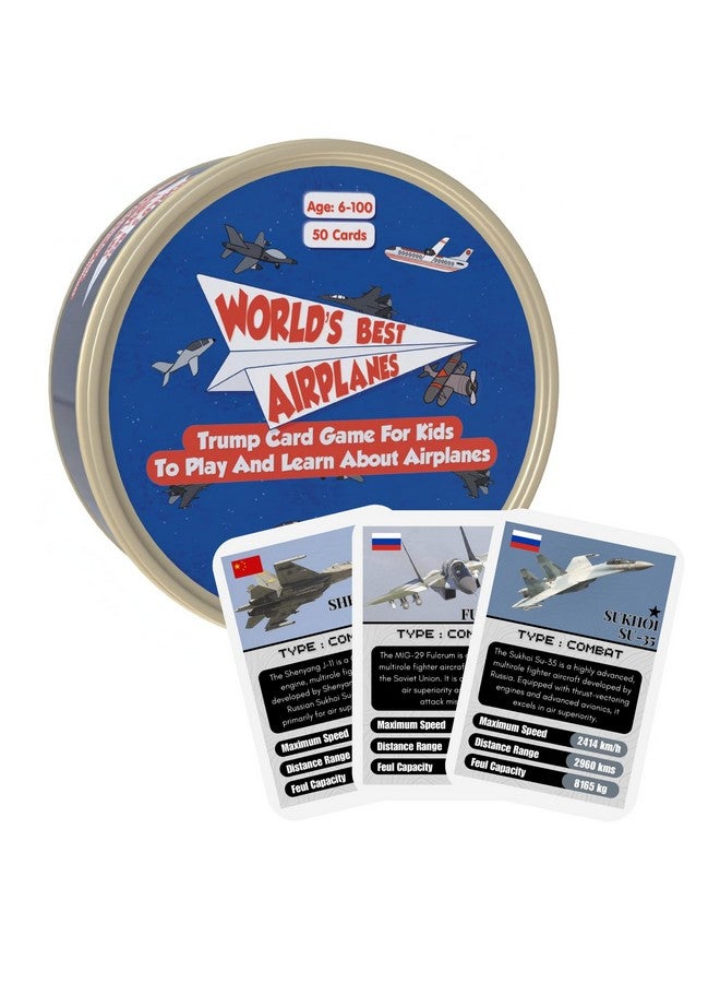 COCOMOCO KIDS CocoMoco Kids Airplane Trump Cards Game for Kids, Learning Game and Educational Toy, Birthday Return Gift for Kids Ages 6-7, 8-10, 11-12 Year Old Boys and Girls  - Image 1