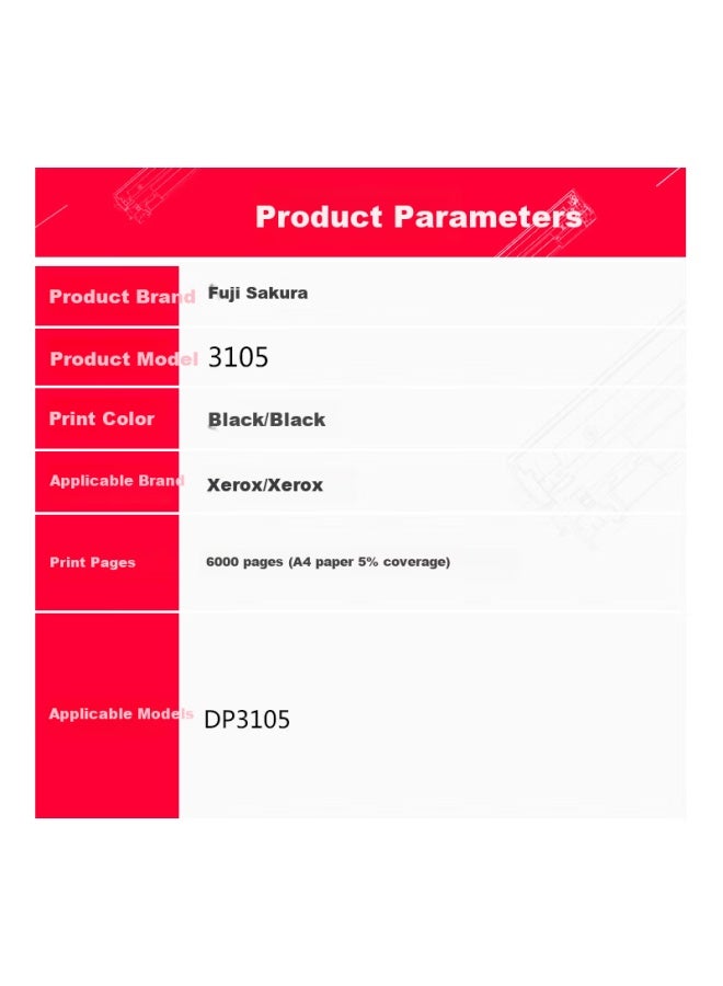 FUSICA Fuji Sakura Fuji Xerox 3105 Drum Unit Dp3105 Black Drum Ct350937 Compatible With Xerox Docuprint 3105 - Image 1