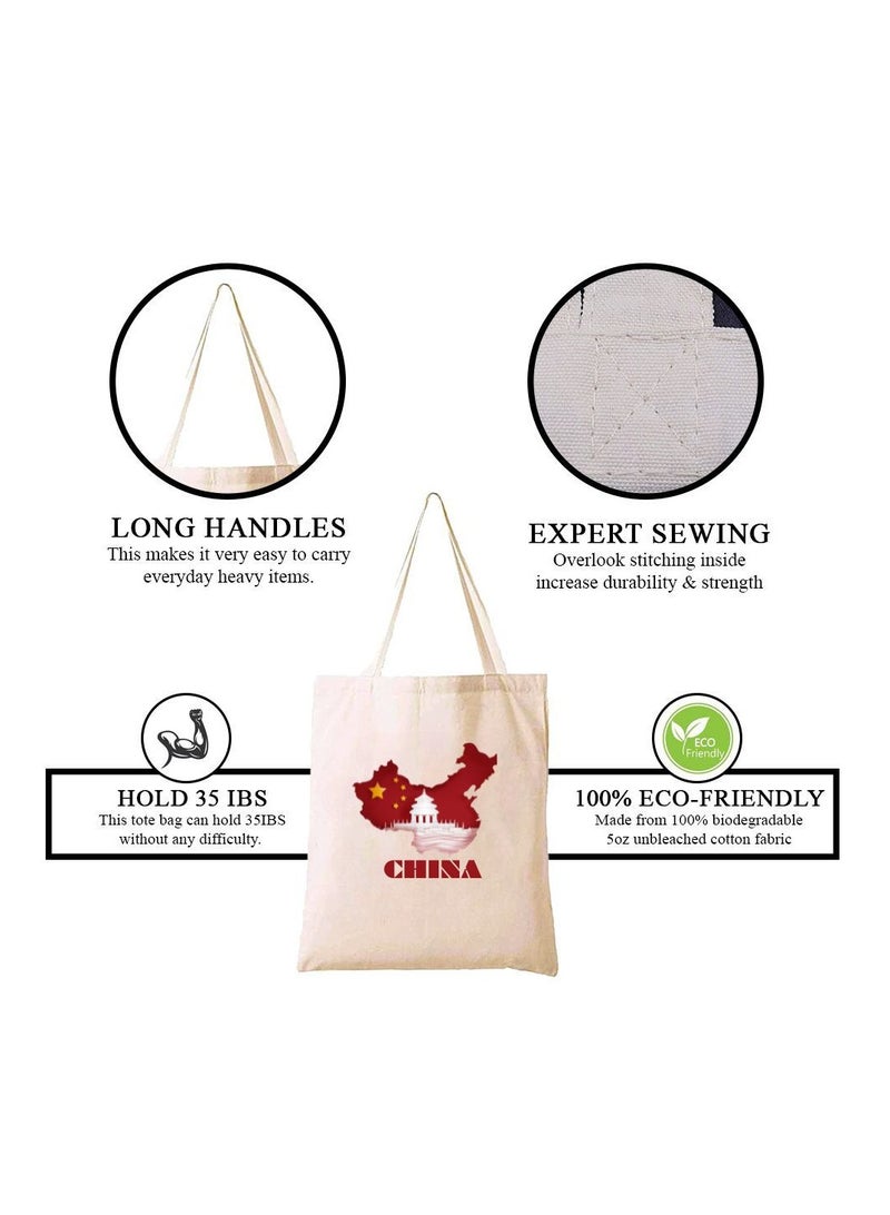 Chinese New Year Cotton Bag-Eco-Friendly Canvas Cotton Tote Bag With Printed For Women-Reusable Bag,Party Gift Idea,Cotton Gift Bag-Perfect For School,Office And Travel - Image 4