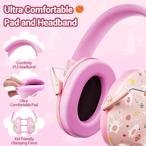 Dr.Meter Drmeter Ear Muffs for Noise Reduction 27SNR Noise Cancelling Headphones for Kids Adults Toddler Kids Ear Protection for Monster Truck Autism Sensory Mowing Concerts Fireworks Pink - Image 3