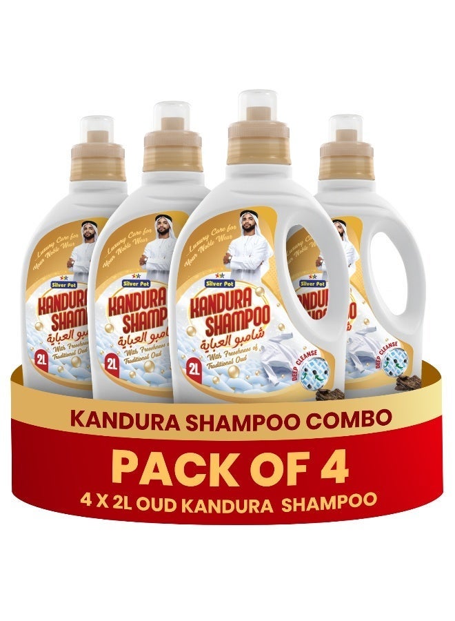 Silver Pot 8 L Jasmine Scented Shampoo Liquid Detergent - 4 Packs of 2L - Concentrated Formula - Long Lasting Fragrace - Makes Clothes Soft, Fresh & Shiny - Image 1